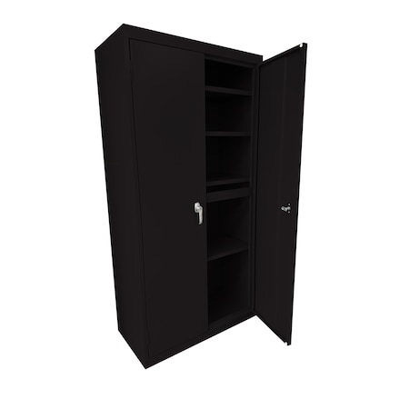 Steel Cabinets Usa Storage Cabinet, 72 in H, 24 in W, Black, 4 Shelves UA-241872-B